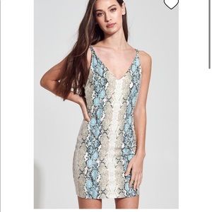 Snake skin print mini dress